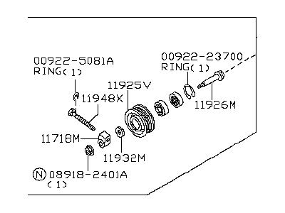 Infiniti 11925-6P001 Pulley Assy-Idler