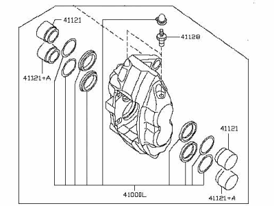 2012 Infiniti G37 Brake Caliper - 41001-JK00C