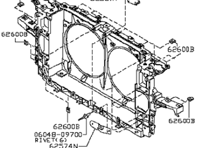 Infiniti 62501-JK00B Support-Radiator Core Center