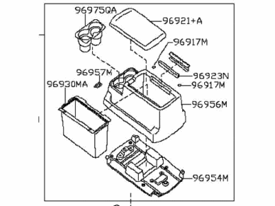 2009 Infiniti QX56 Center Console Base - 96950-ZQ10D