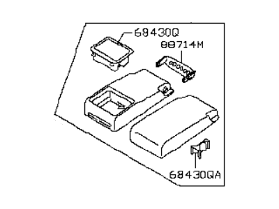 Infiniti 88700-4GB0A Rear Seat Armrest Assembly