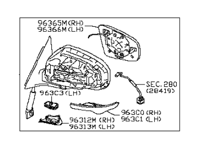 Infiniti 96302-5UB1A Door Mirror Assy-LH