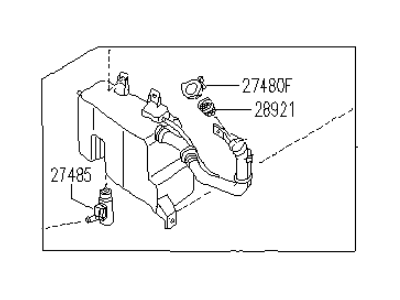 Infiniti 28910-60U10 Windshield Washer Tank Assembly