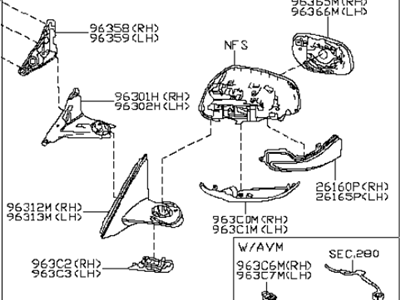 Infiniti 96302-5DC1A Door Mirror Assy-LH