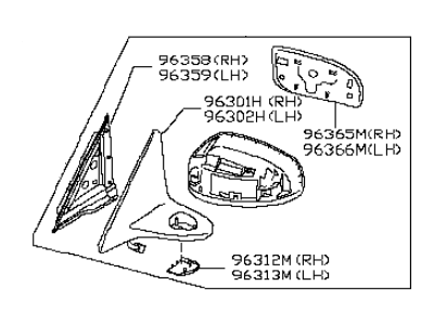 Infiniti 96302-1NC4A Mirror Assembly-Door,LH