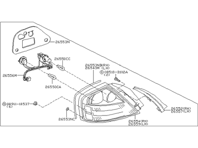 2006 Infiniti Q45 Tail Light - 26550-AT525