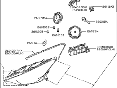 Infiniti 26010-5DC2D Right Headlight Assembly