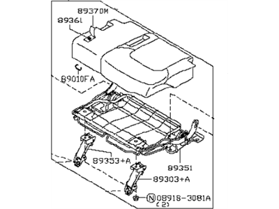 Infiniti 89350-1LL7B Cushion Assy-3rd Seat,LH