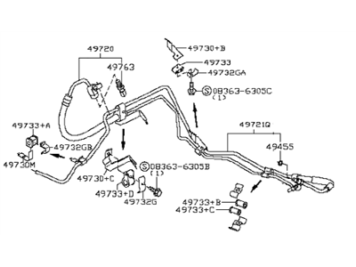 Infiniti 49710-CG100 Power Steering Hose & Tube Set