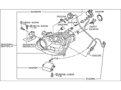 2004 Infiniti Q45 Headlight - 26010-AT526