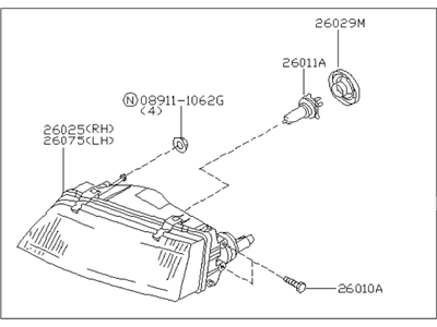 Infiniti 26060-53U25 Left Headlight Assembly