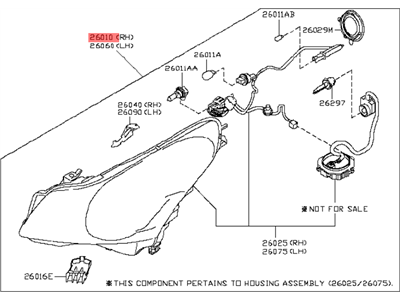 Infiniti 26010-JK60C Right Headlight Assembly