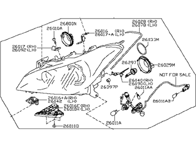 Infiniti Q70L Headlight - 26010-4AP1B