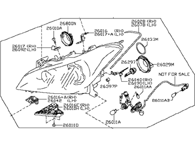 Infiniti 26010-4AP1B Right Headlight Assembly