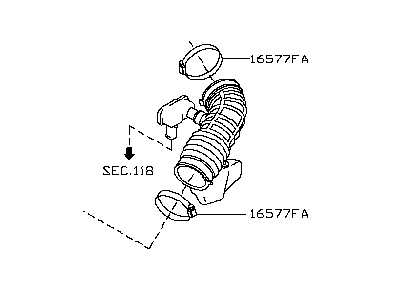 Infiniti 16576-1BA0A Duct Assembly-Air