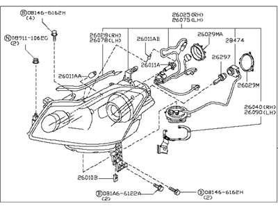 Infiniti M45 Headlight - 26010-EH126