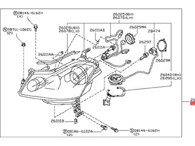 Infiniti 26060-EH125 Left Headlight Assembly