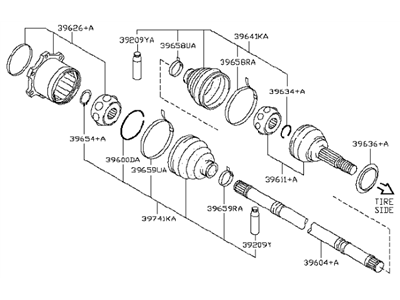 2018 Infiniti QX80 Axle Shaft - 39600-1LA0C