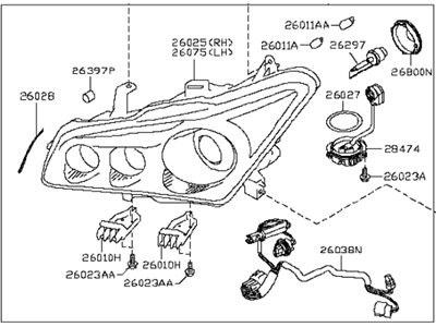 Infiniti 26060-1LA0A Left Headlight Assembly