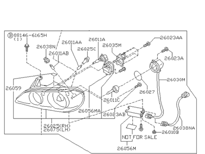 Infiniti 26010-3Y325 Right Headlight Assembly