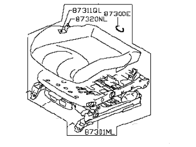 Infiniti 87350-JJ71C Cushion Assy-Front Seat