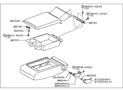 Infiniti 88700-EH01E Rear Seat Armrest Assembly