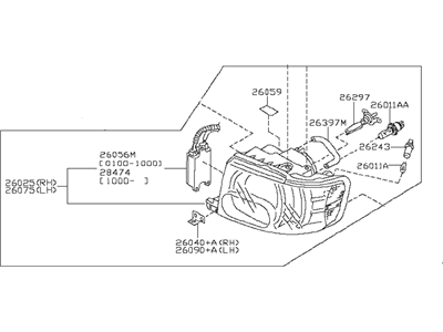 Infiniti 26010-3W729 Right Headlight Assembly