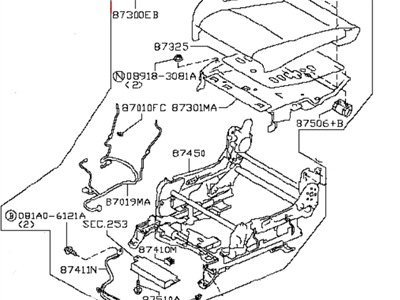 Infiniti 87350-1MY5B Cushion Assembly - Front Seat