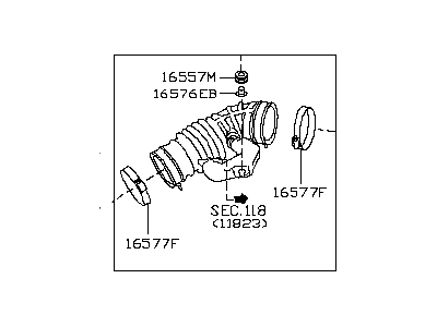 Infiniti 16576-EY00A Pipe Assembly Air