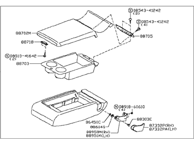 Infiniti 88700-EH01A Rear Seat Armrest Assembly