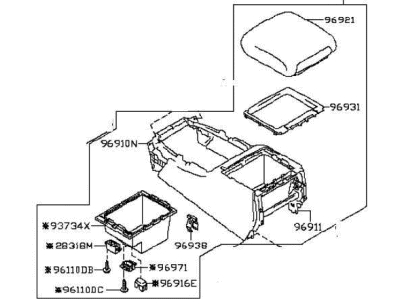 Infiniti K6910-1A64B Console Fl BRN