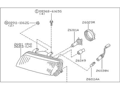 Infiniti 26060-7J125 Left Headlight Assembly