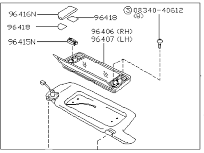 Infiniti M30 Sun Visor - 96400-F6622