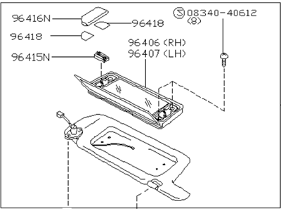 Infiniti M30 Sun Visor - 96401-F6622