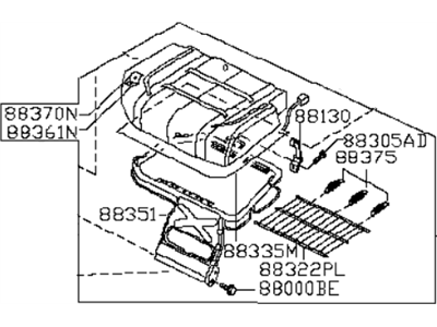 Infiniti 88350-ZE12D Cushion Rear Seat LH