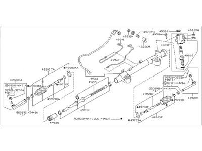 Infiniti M45 Rack And Pinion - 49001-EH110