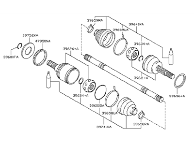 Infiniti Q70L Axle Shaft - 39601-1MA0C