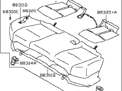 Infiniti 88300-4AM0B Cushion Assy-Rear Seat