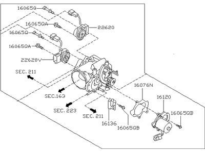 1999 Infiniti Q45 Throttle Body - 16119-6P010