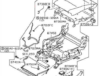 Infiniti 87350-6AJ1C Cushion Assembly - Front Seat