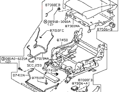 Infiniti 87350-1MY4B Cushion Assy-Front Seat