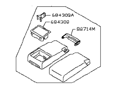 Infiniti 88700-4GA1A Rear Seat Armrest Assembly