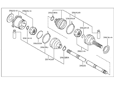 Infiniti G37 Axle Shaft - 39601-JL00A