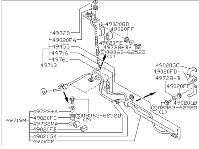 1991 Infiniti G20 Power Steering Hose - 49710-59J00