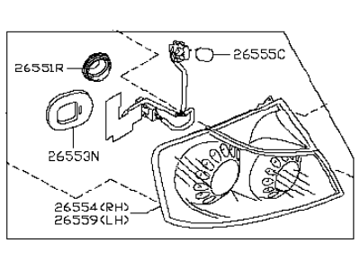 Infiniti 26555-EH11A Lamp Assembly-Rear Combination LH