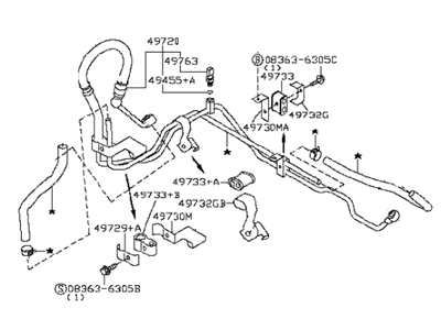 2004 Infiniti FX35 Power Steering Hose - 49721-CG200