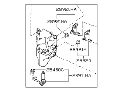 Infiniti 28910-CL70A Windshield Washer Tank Assembly