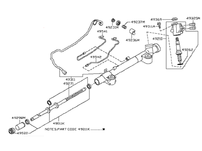 Infiniti 49200-EJ71B Power Steering Gear Assembly