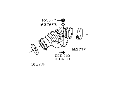 Infiniti G37 Air Intake Coupling - 16576-JK20A