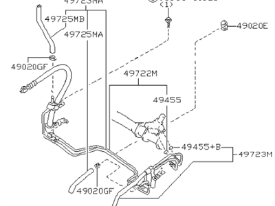 1990 Infiniti M30 Power Steering Hose - 49710-F6601